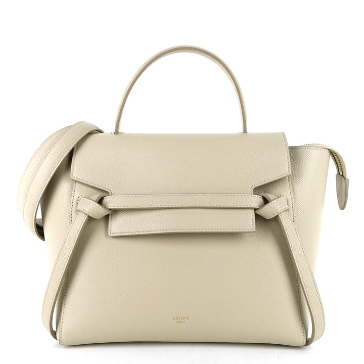 micro belt grained calf leather bag