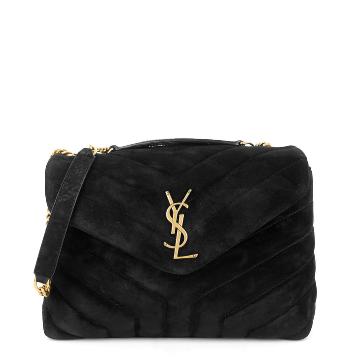 loulou medium suede shoulder bag