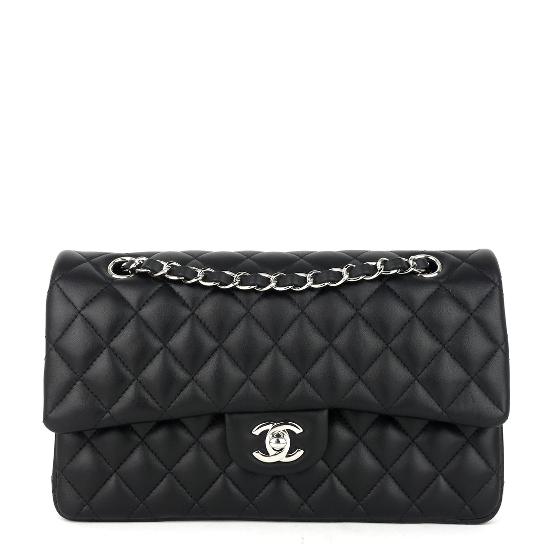 classic double flap lambskin leather bag