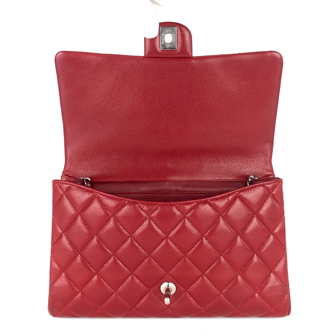 quilted caviar new clutch with chain bag