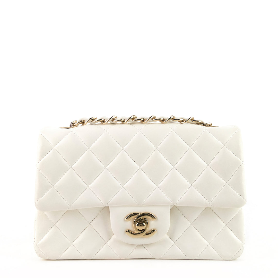classic single flap mini lambskin leather bag