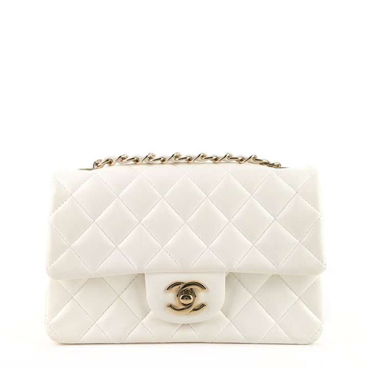 classic single flap mini lambskin leather bag