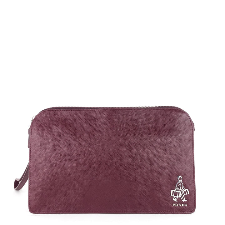 bellhop saffiano leather wristlet bag