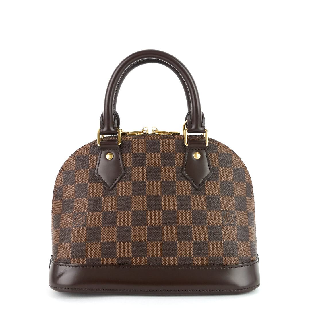 alma bb damier ebene canvas handbag