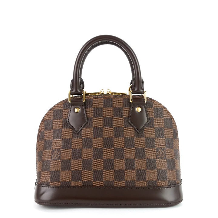 alma bb damier ebene canvas handbag