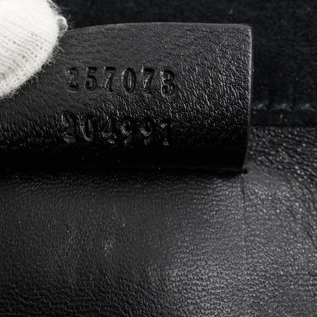 micro-guccissima patent leather broadway clutch bag