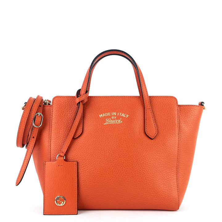swing small textured calfskin tote bag