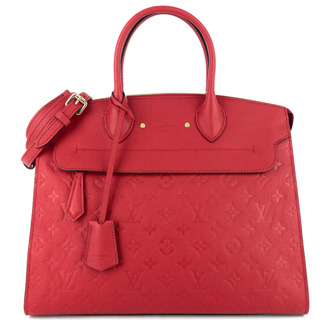 pont-neuf gm red monogram empreinte leather bag