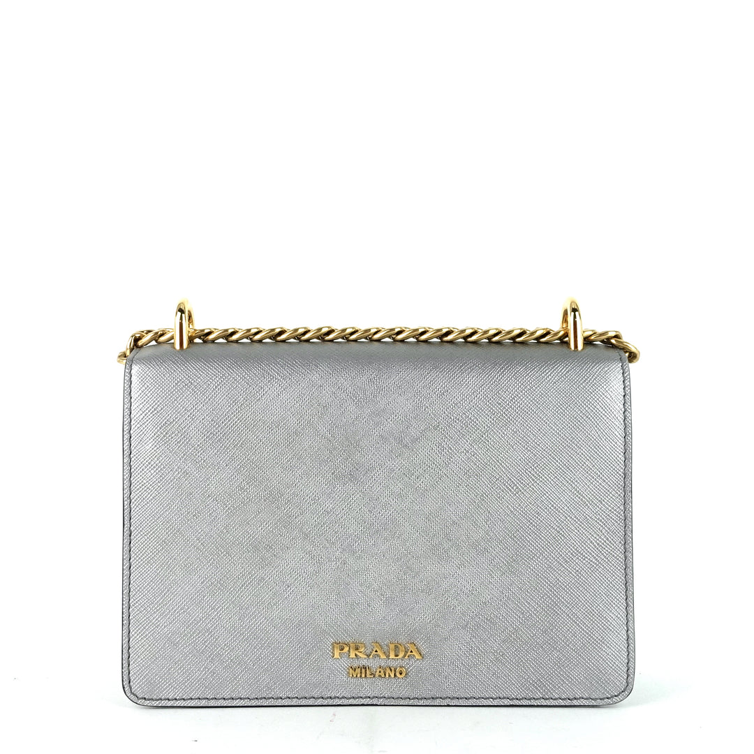 saffiano chain crossbody bag