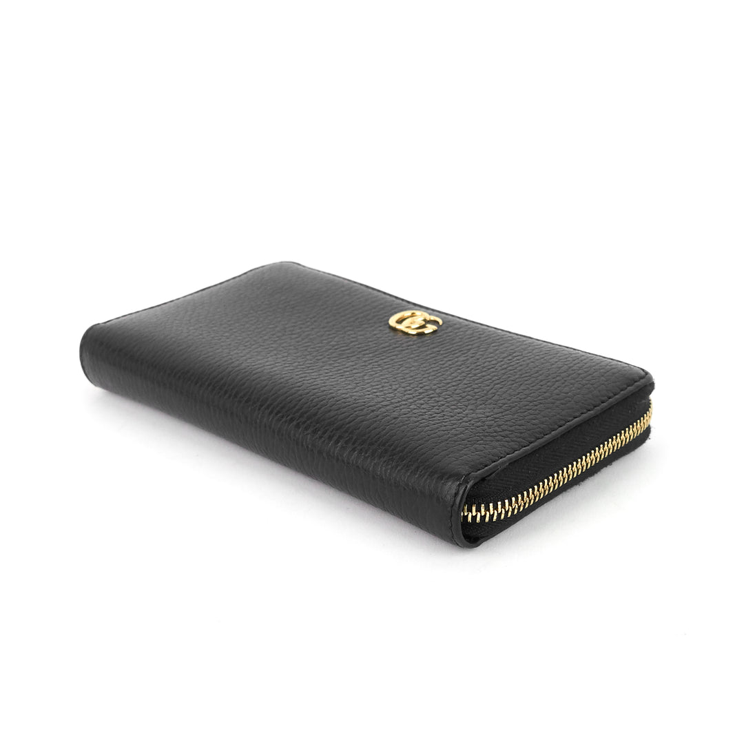 zip around grained calfskin wallet