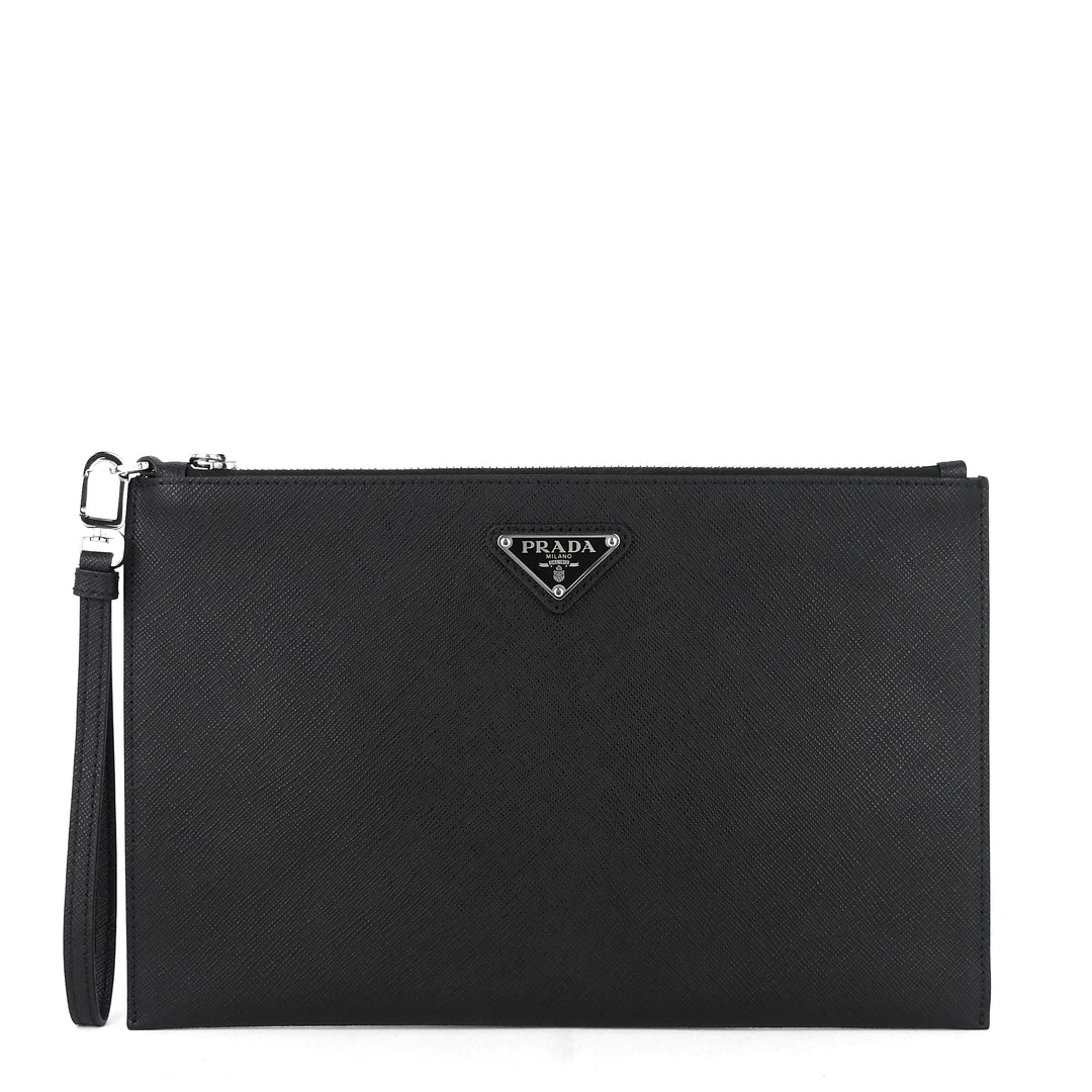 saffiano leather wristlet clutch bag