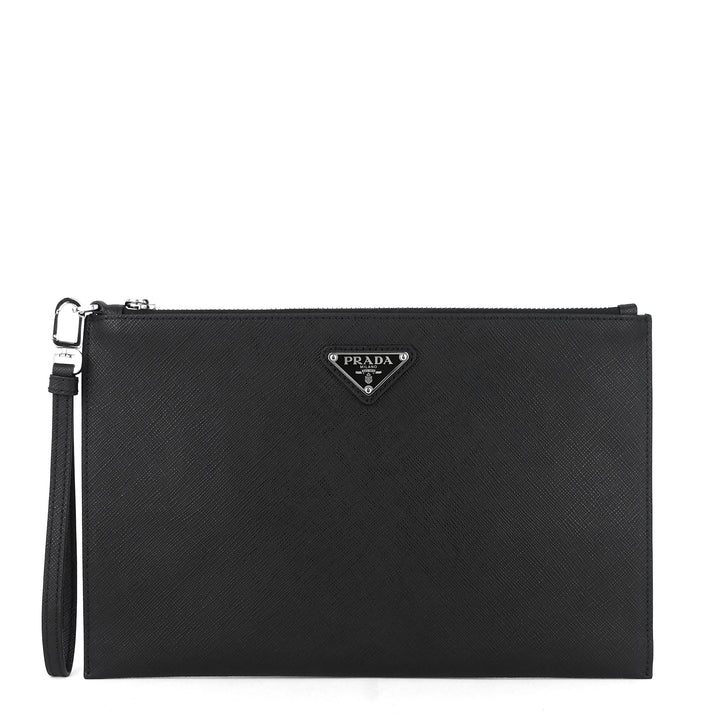 saffiano leather wristlet clutch bag