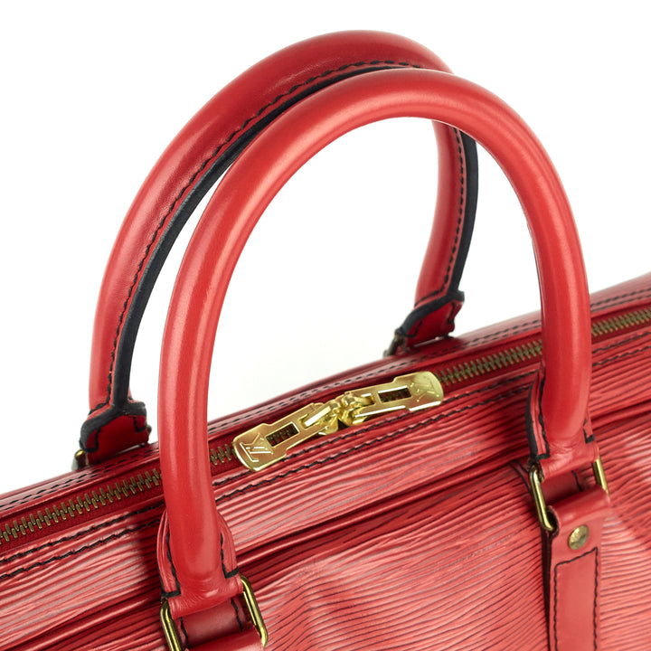 porte-documents voyage red epi leather briefcase bag