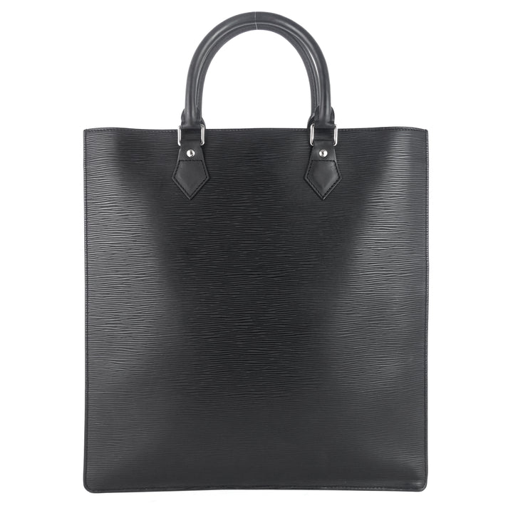 sac plat gm black epi leather bag