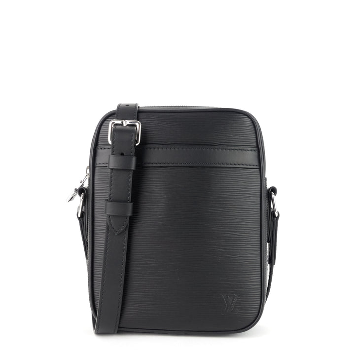 danube slim black epi leather bag