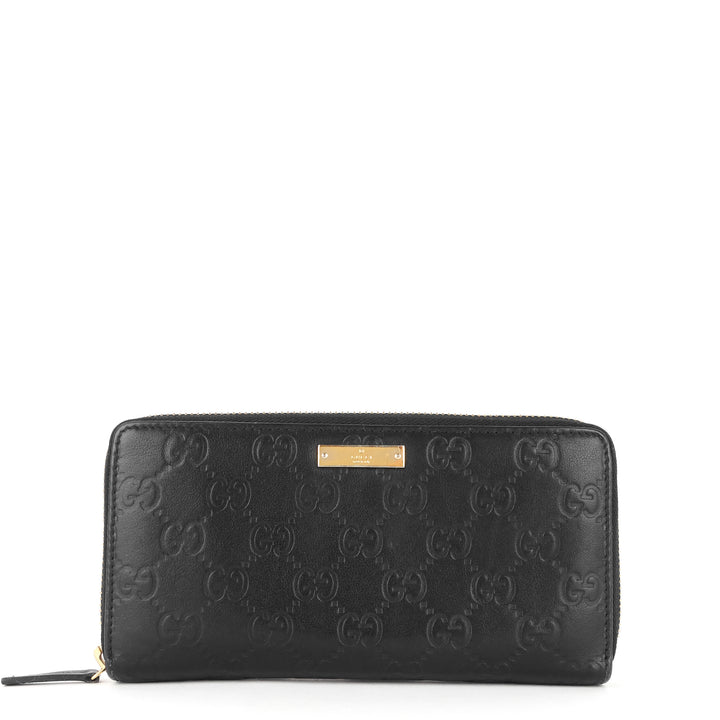 zip around continental guccissima leather wallet