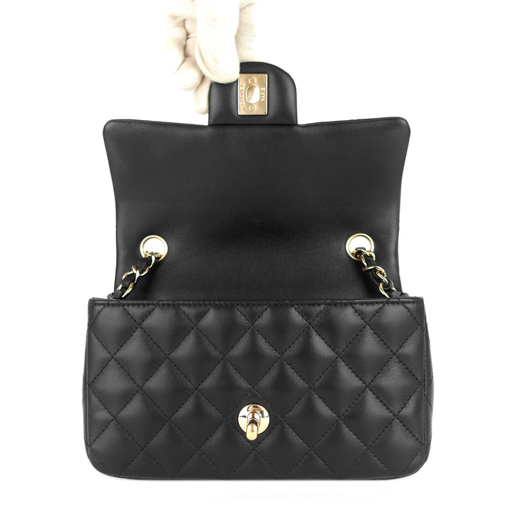 classic mini lambskin leather single flap bag