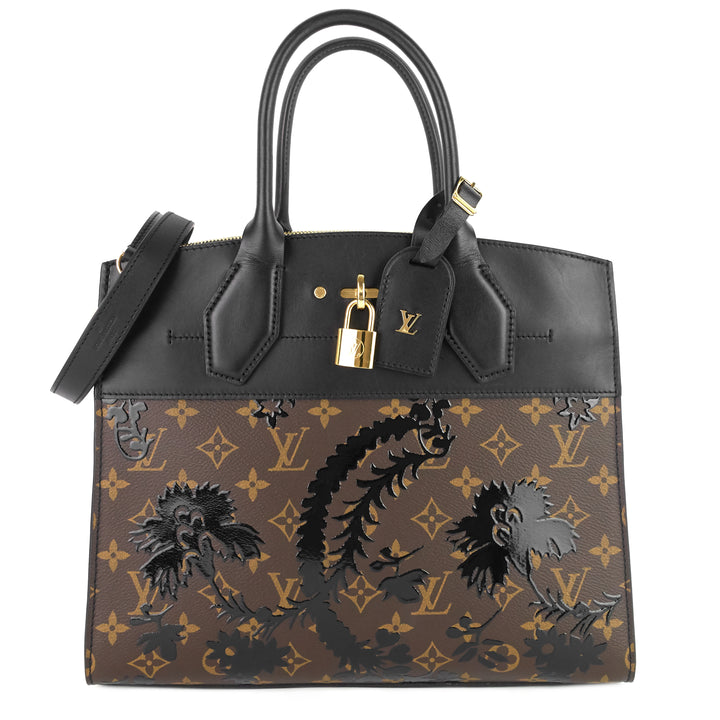 city steamer mm monogram blossom canvas bag