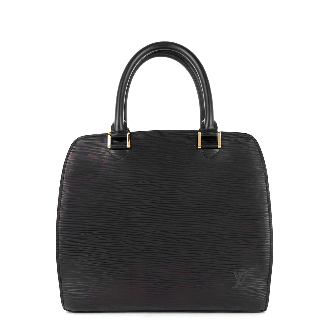 pont neuf pm black epi leather bag