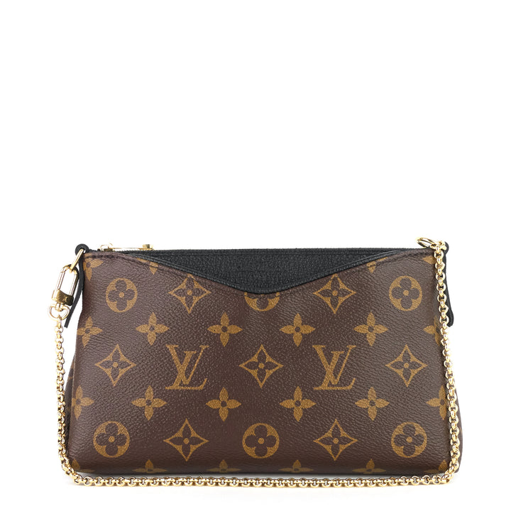 pallas monogram canvas clutch bag
