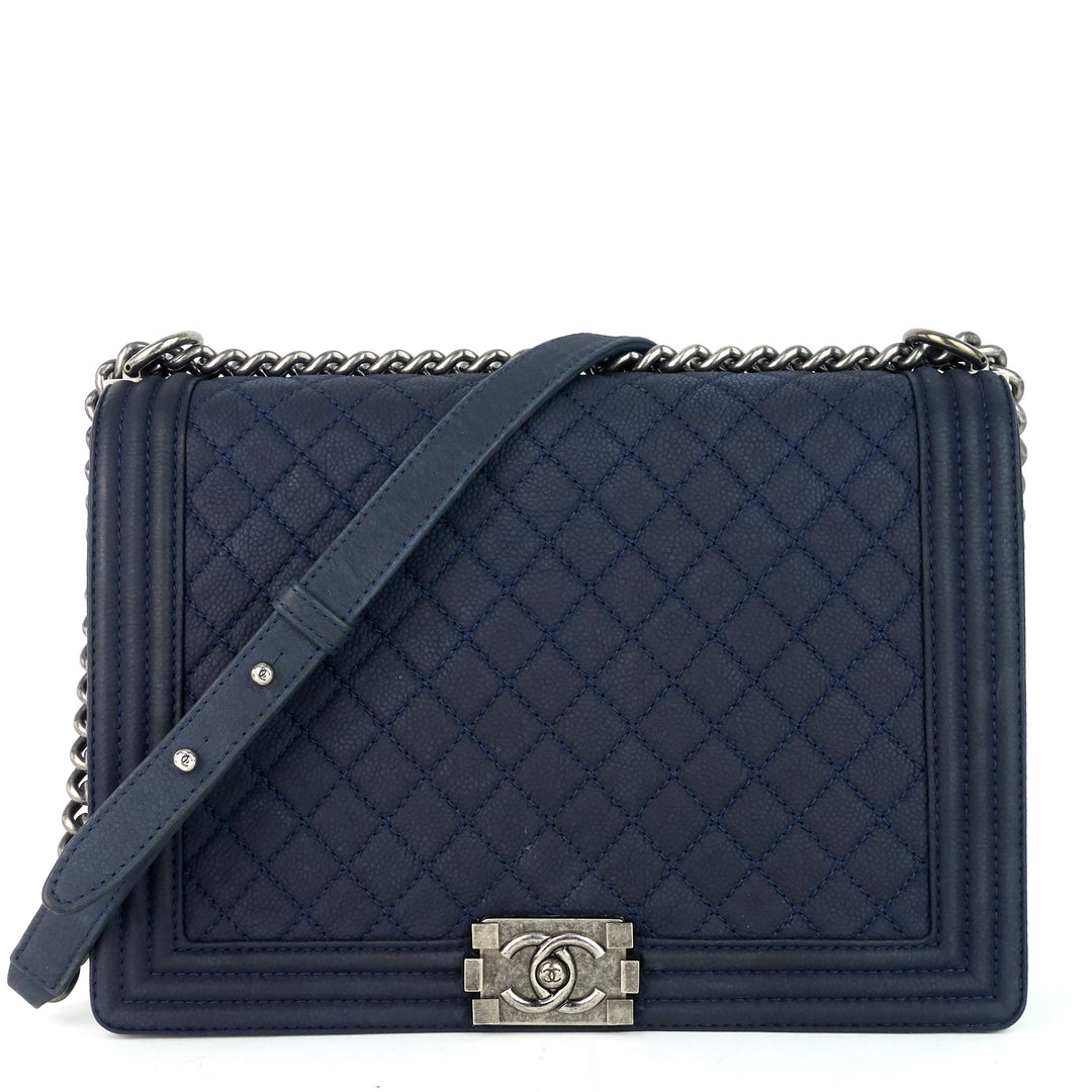 large boy bull suede flap bag