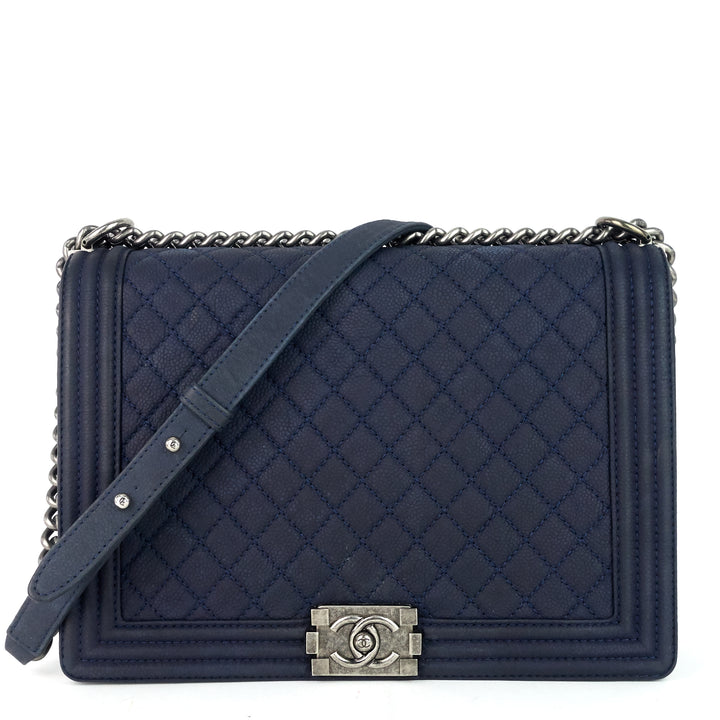 large boy bull suede flap bag