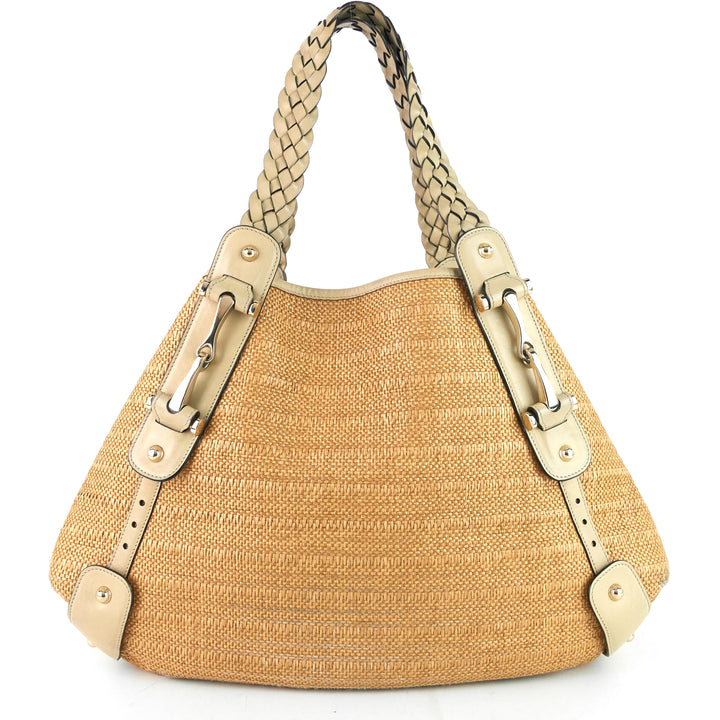 pelham woven straw tote bag