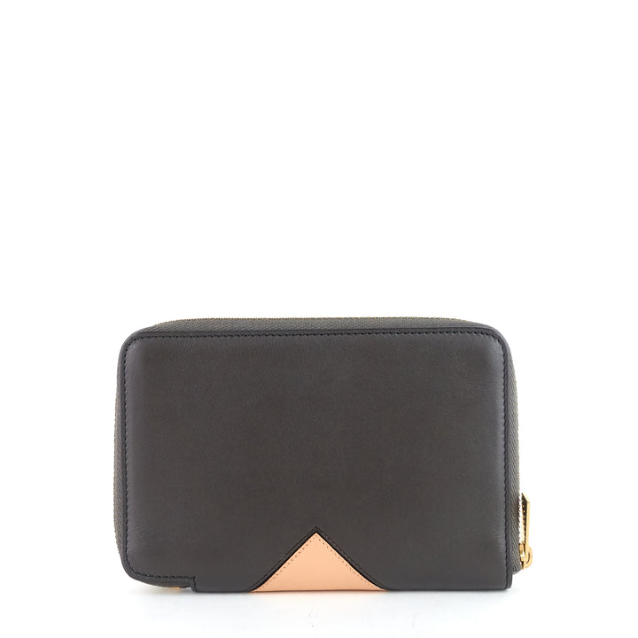 zip around coeur bicolour calfskin wallet