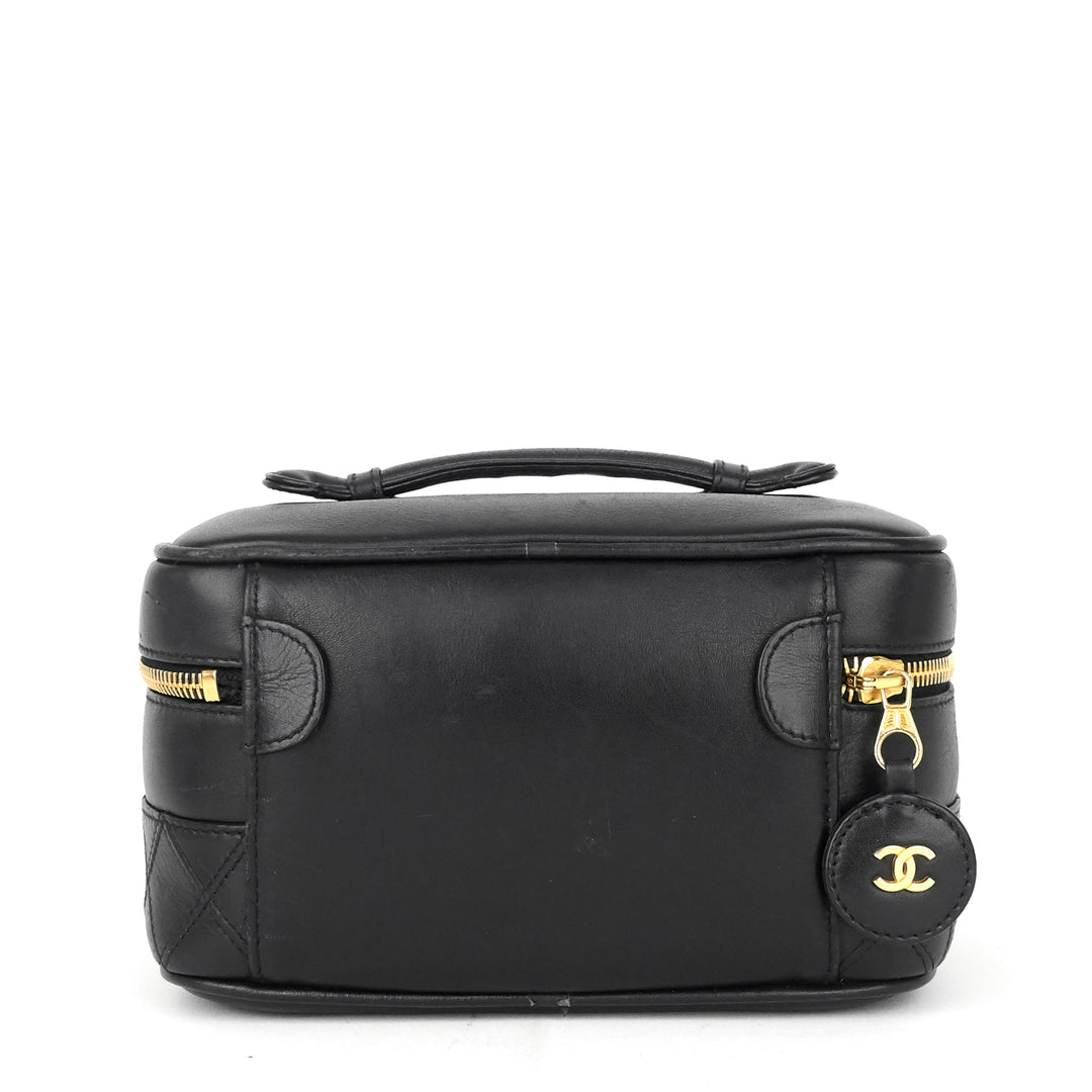 vintage lambskin leather vanity bag