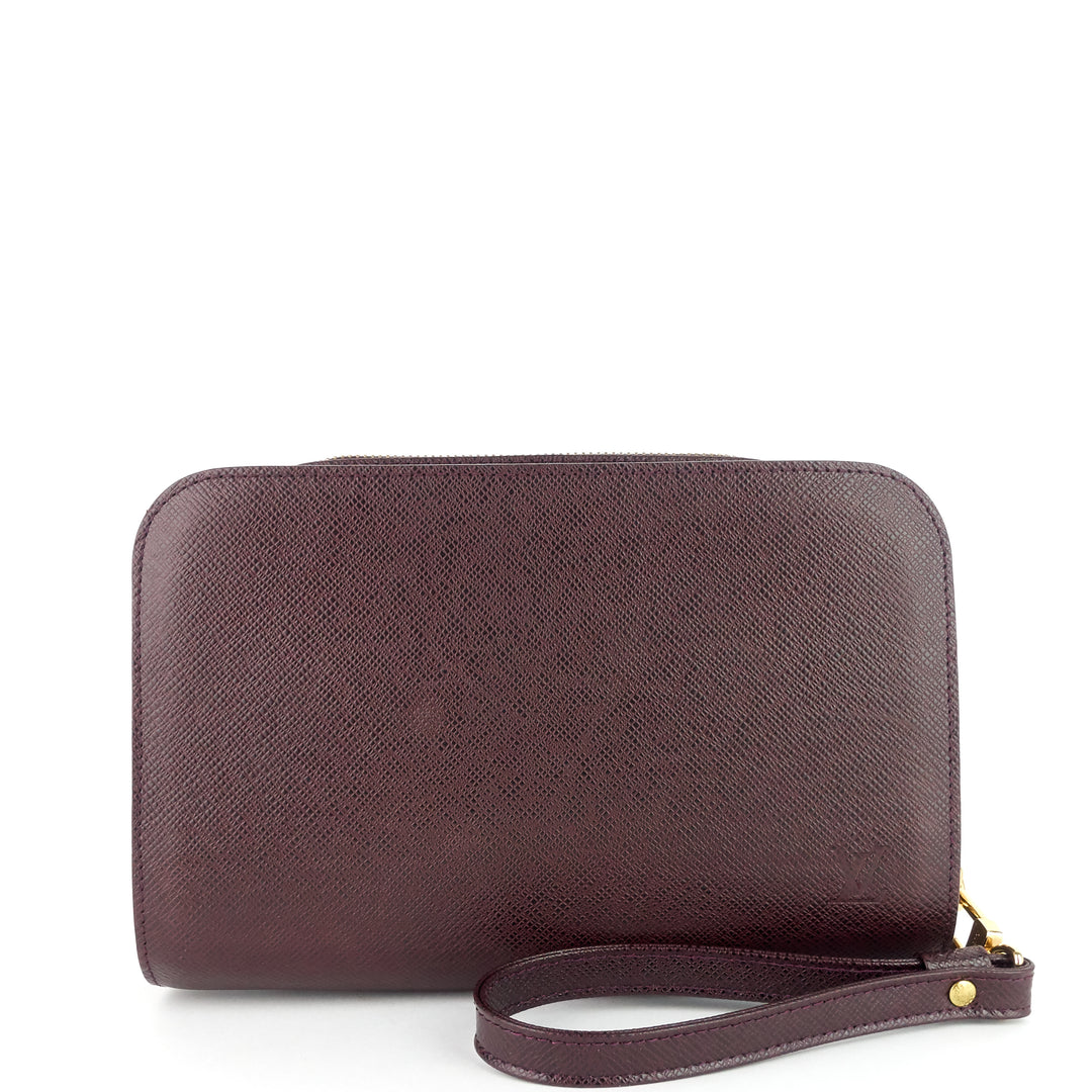pochette baikal acajou taiga leather bag