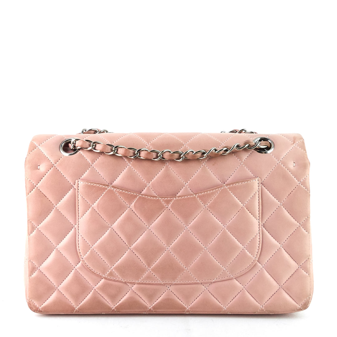 classic double flap medium lambskin leather bag
