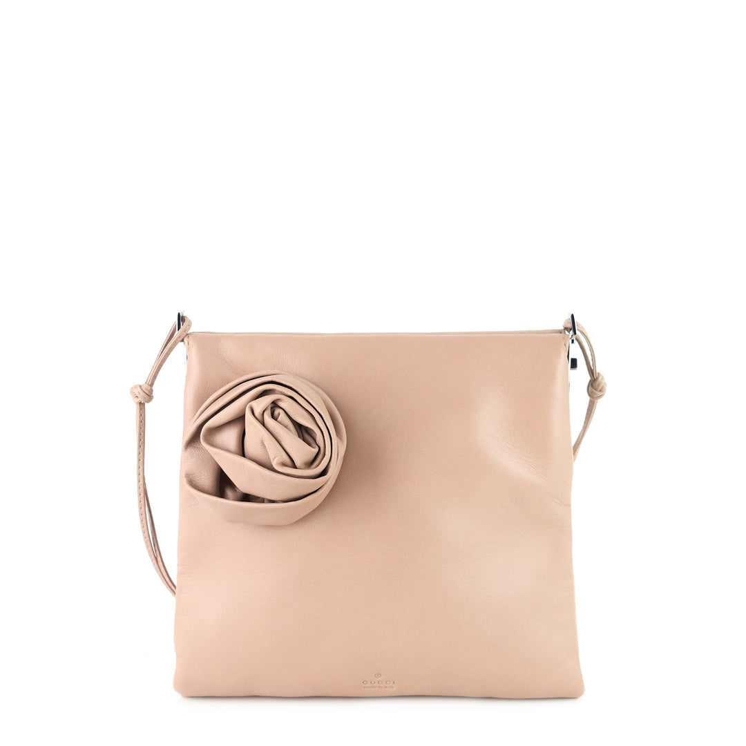 rosette lambskin leather clutch bag