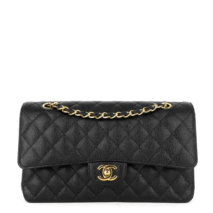 classic double flap medium caviar leather bag