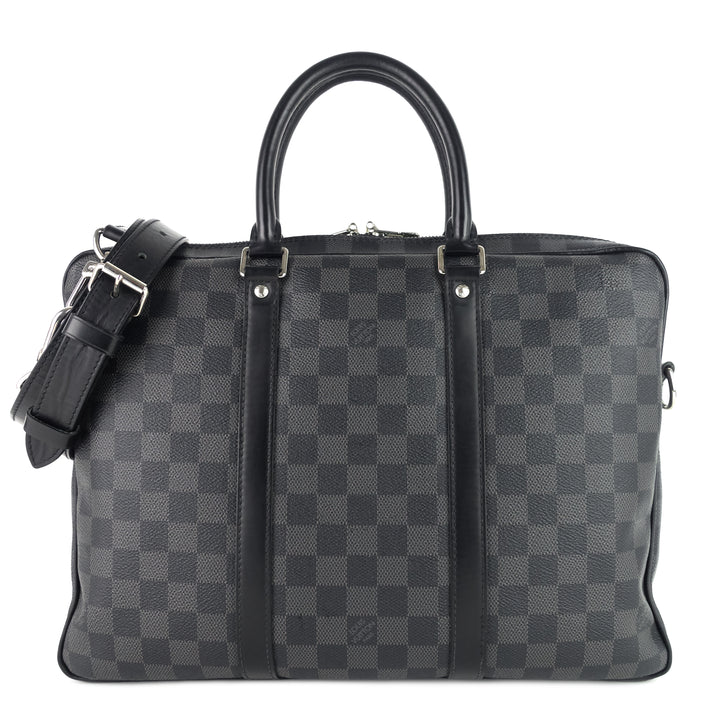 porte-documents voyage pm damier graphite canvas briefcase bag