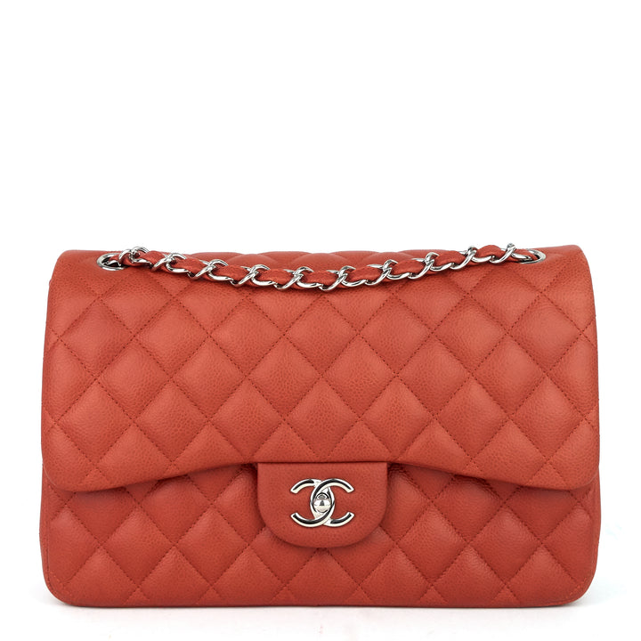 classic double flap jumbo caviar leather bag