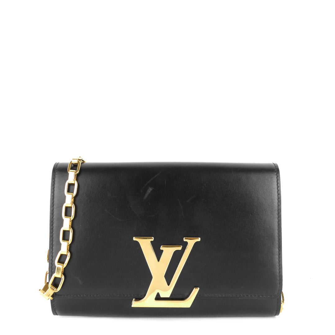 louise gm chain calfskin leather bag