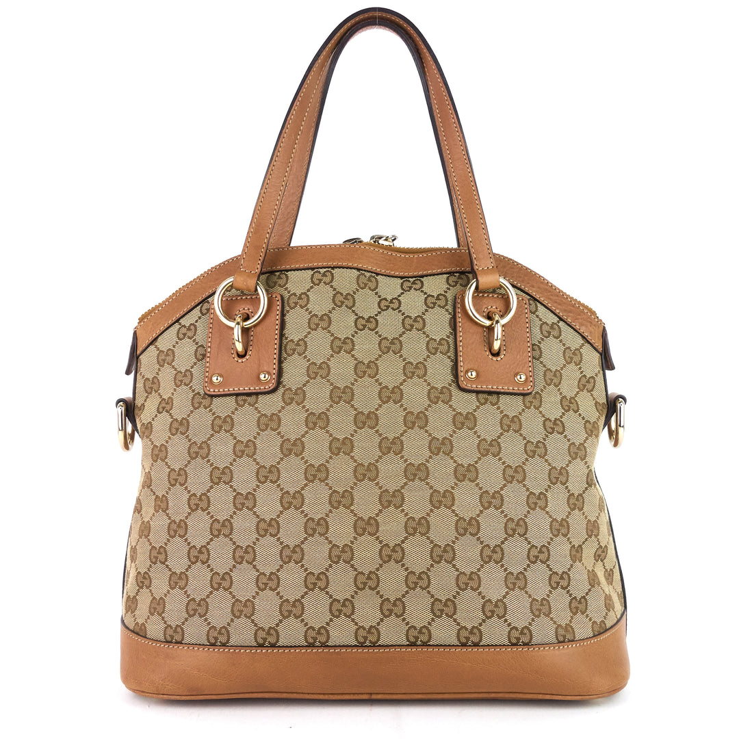 gg charm medium gg canvas dome bag