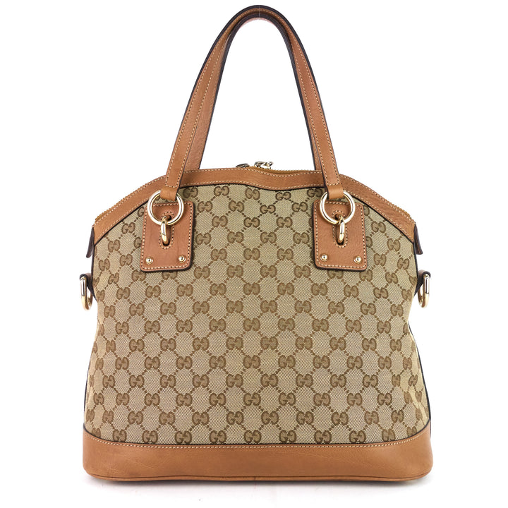 gg charm medium gg canvas dome bag