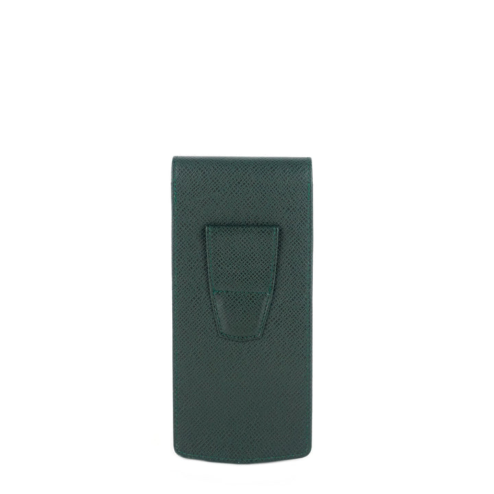 green taiga leather pen holder