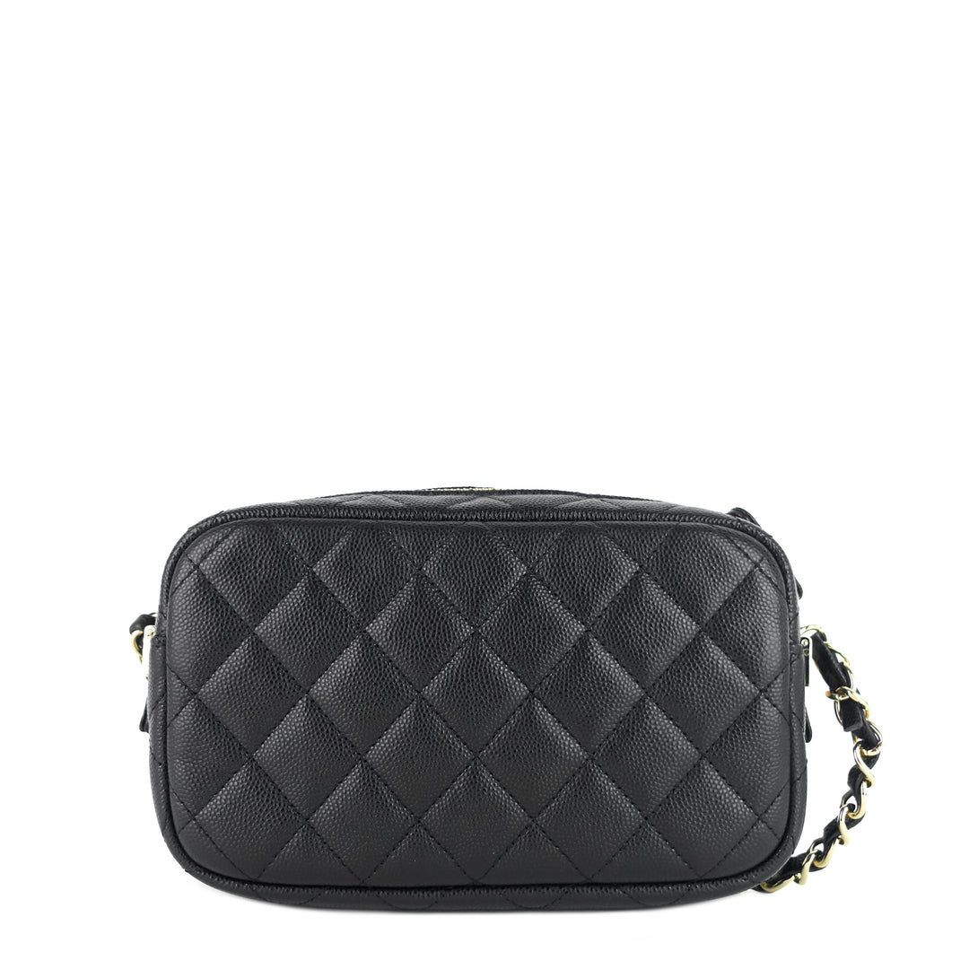 camera case mini caviar leather bag