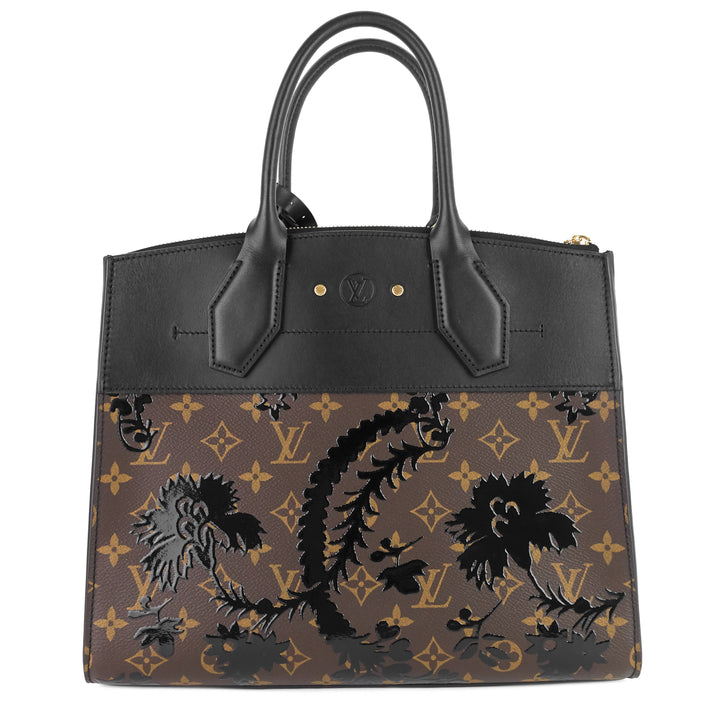 city steamer mm monogram blossom canvas bag
