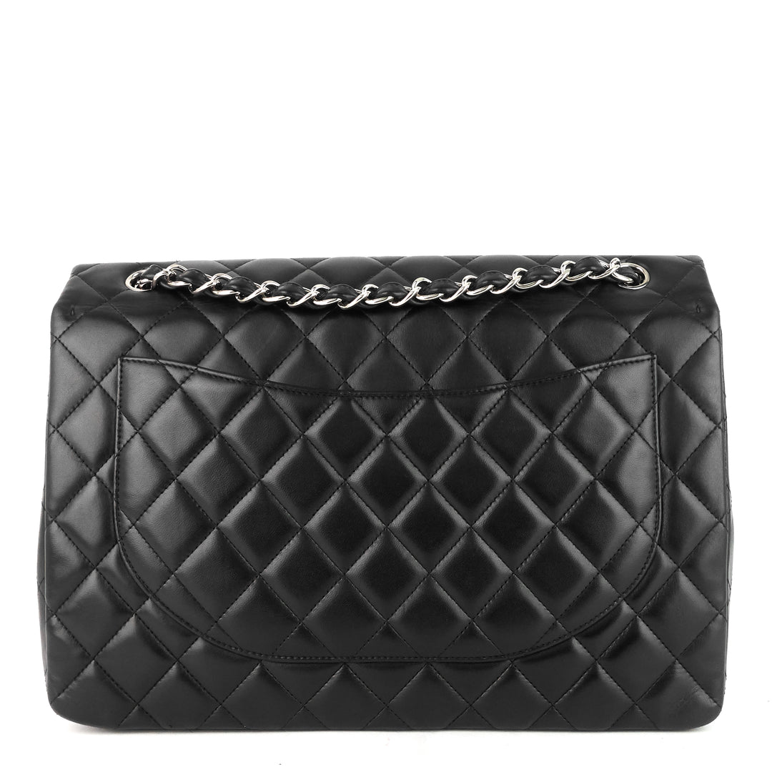 classic single flap maxi lambskin leather bag