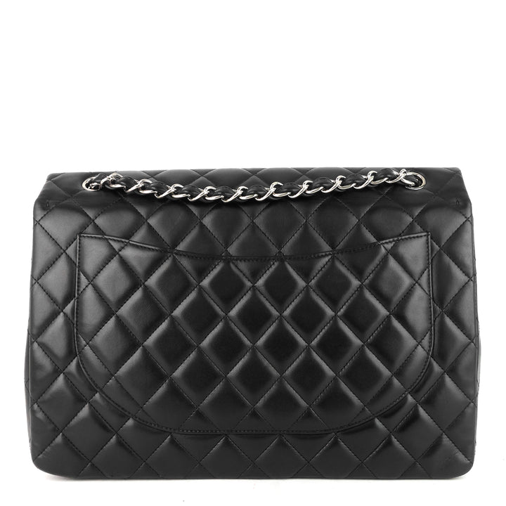 classic single flap maxi lambskin leather bag