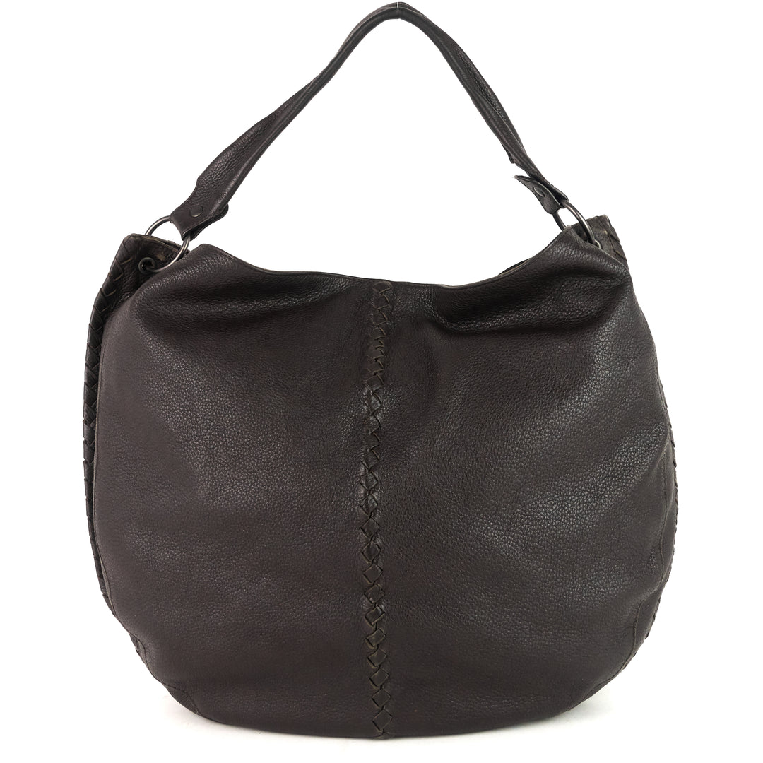 intrecciato mallow cervo hobo bag