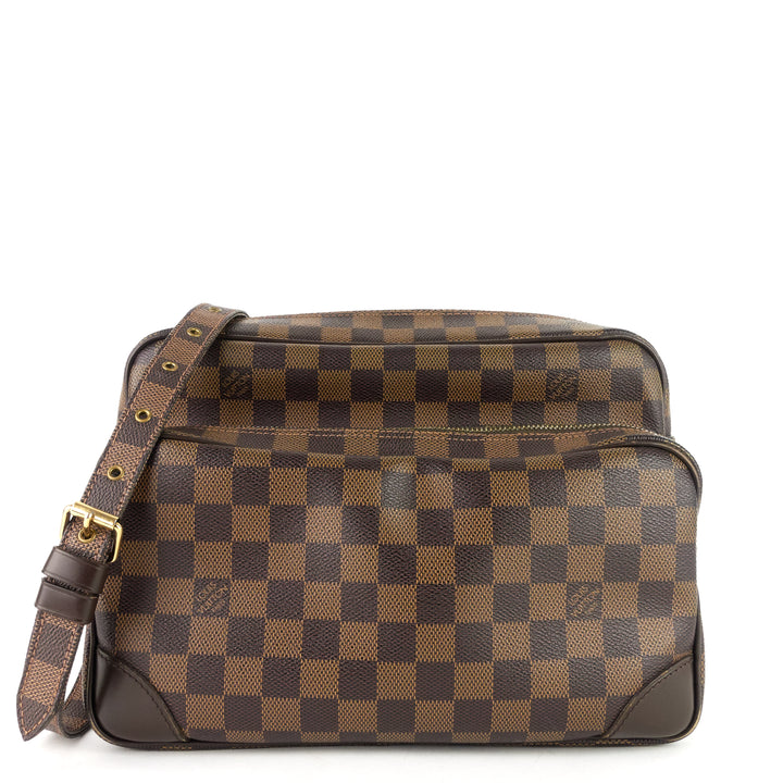 nil 28 damier ebene canvas messenger bag