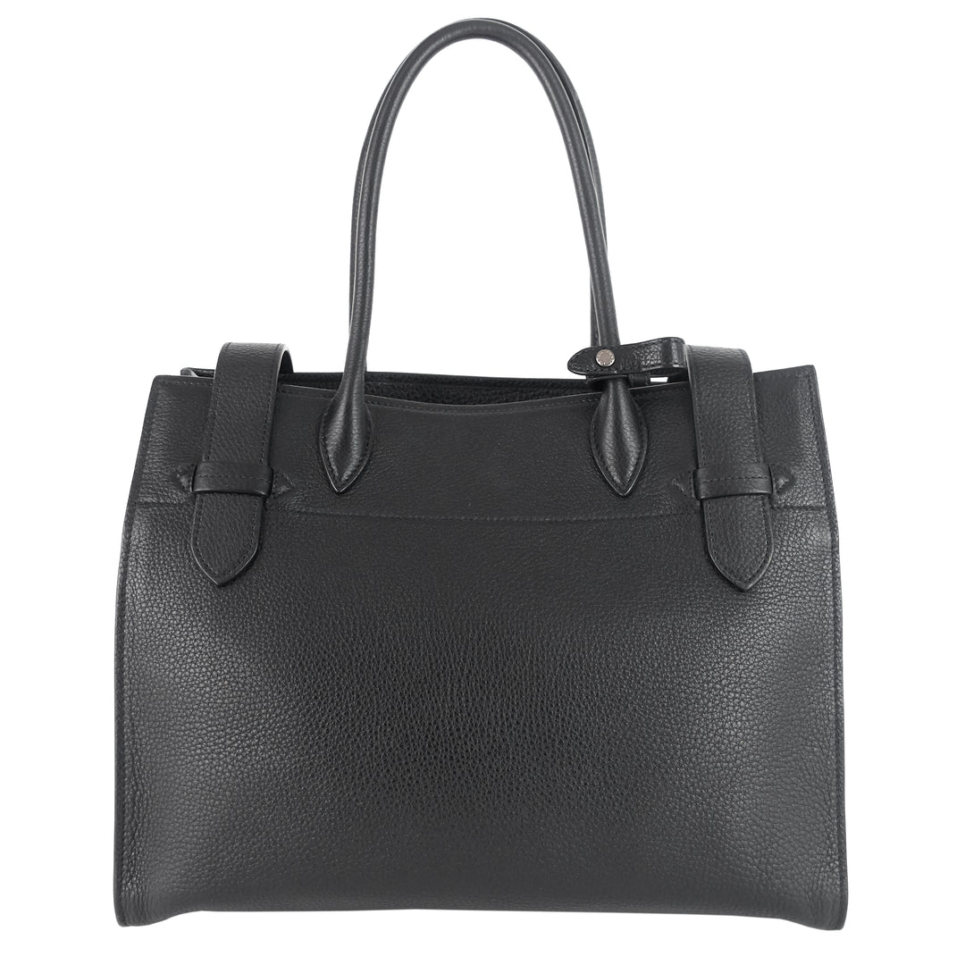 Buckle Leather Tote Bag