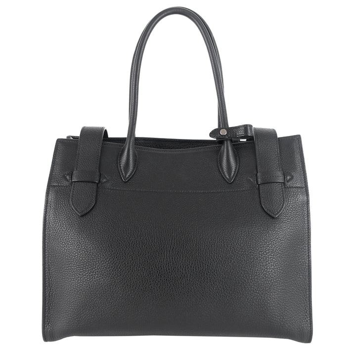 Buckle Leather Tote Bag