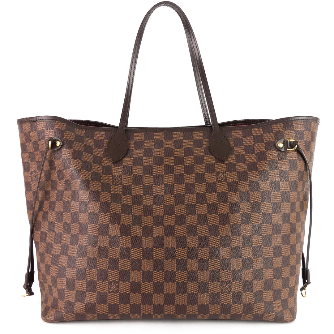 neverfull gm damier ebene canvas tote bag
