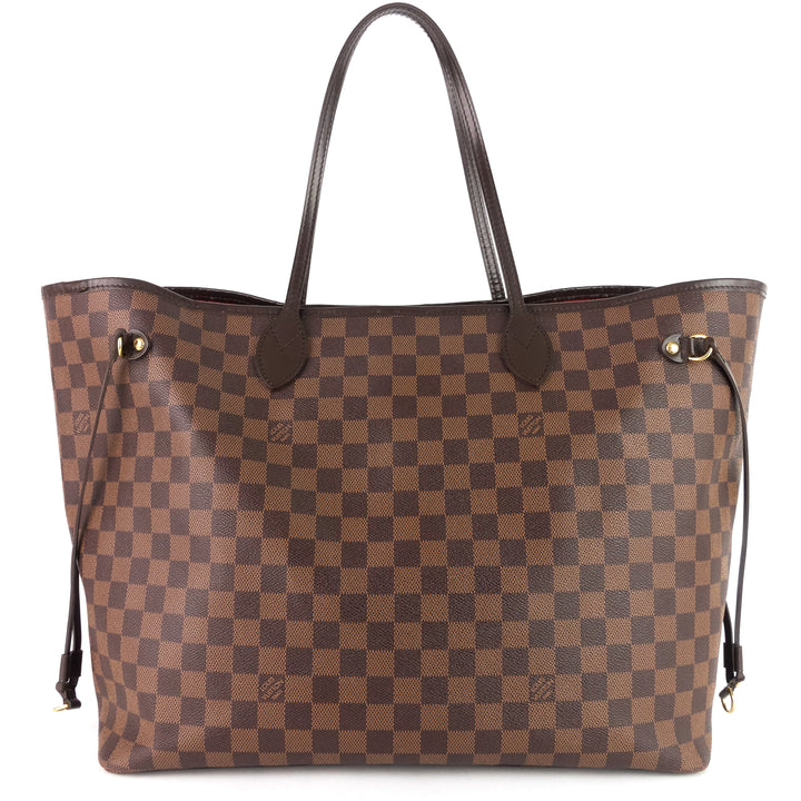 neverfull gm damier ebene canvas tote bag
