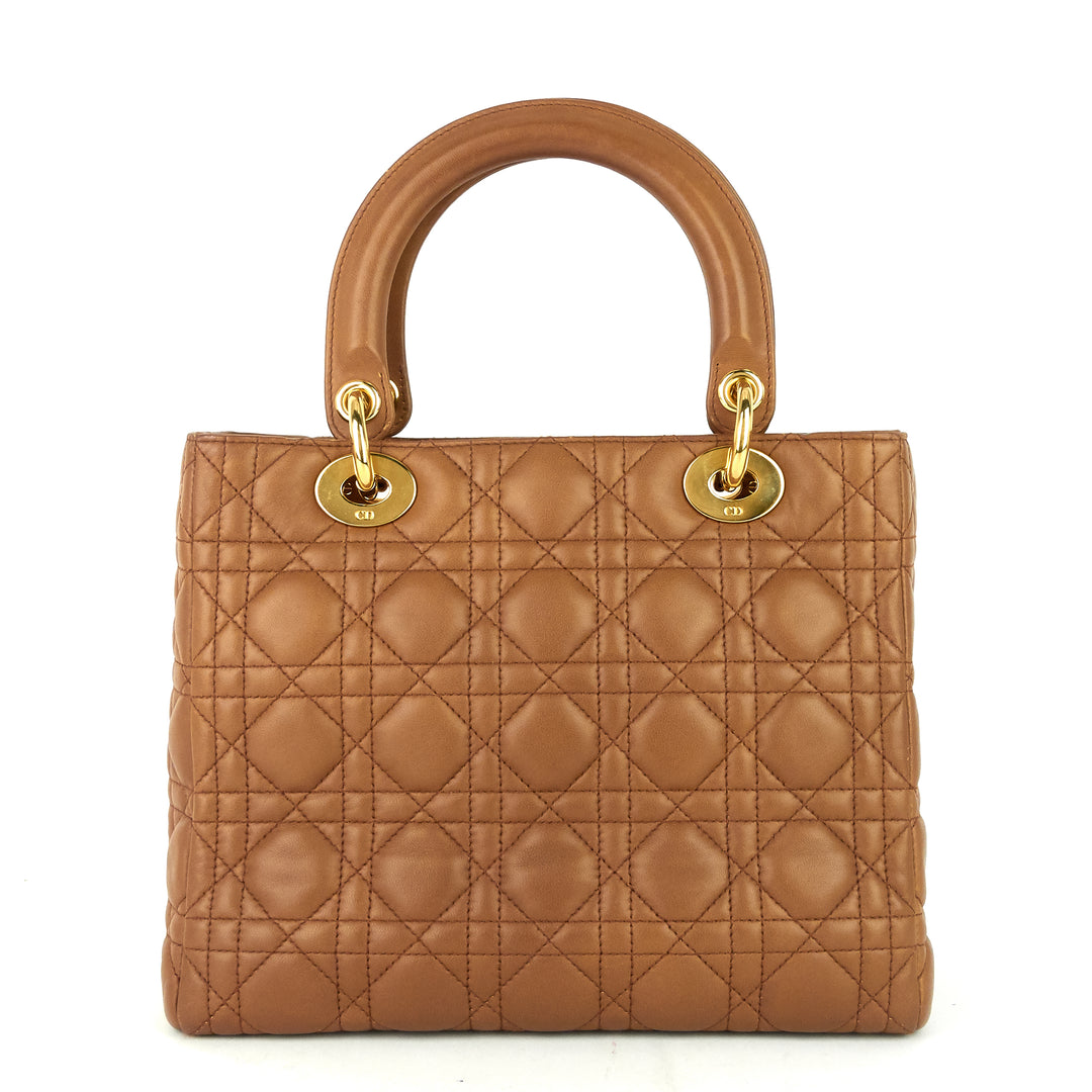 lady dior medium cannage leather bag